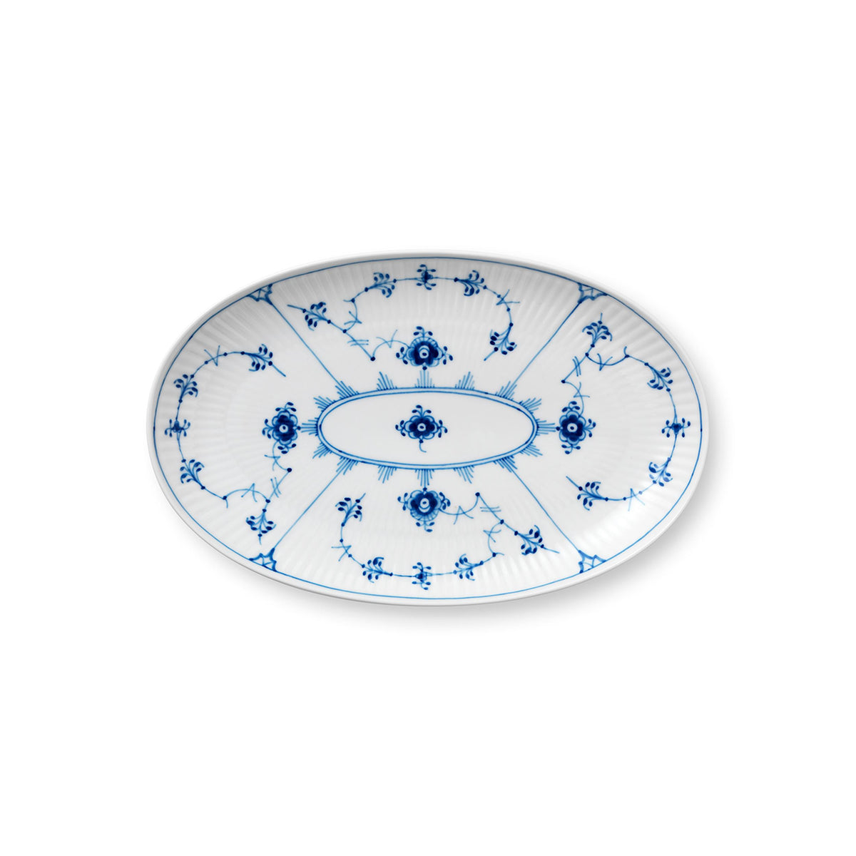 Blue Fluted Plain Assiette, 23.5 cm