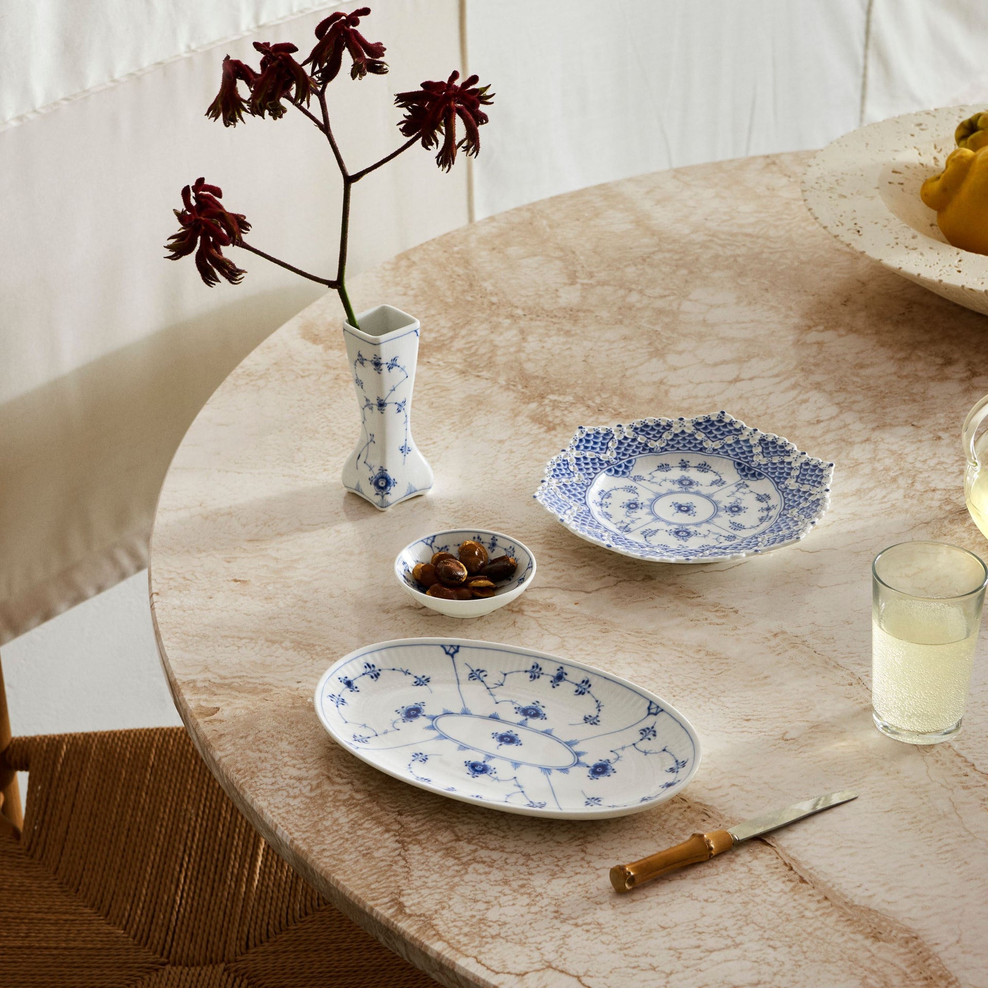 Blue Fluted Plain Assiette, 23.5 cm