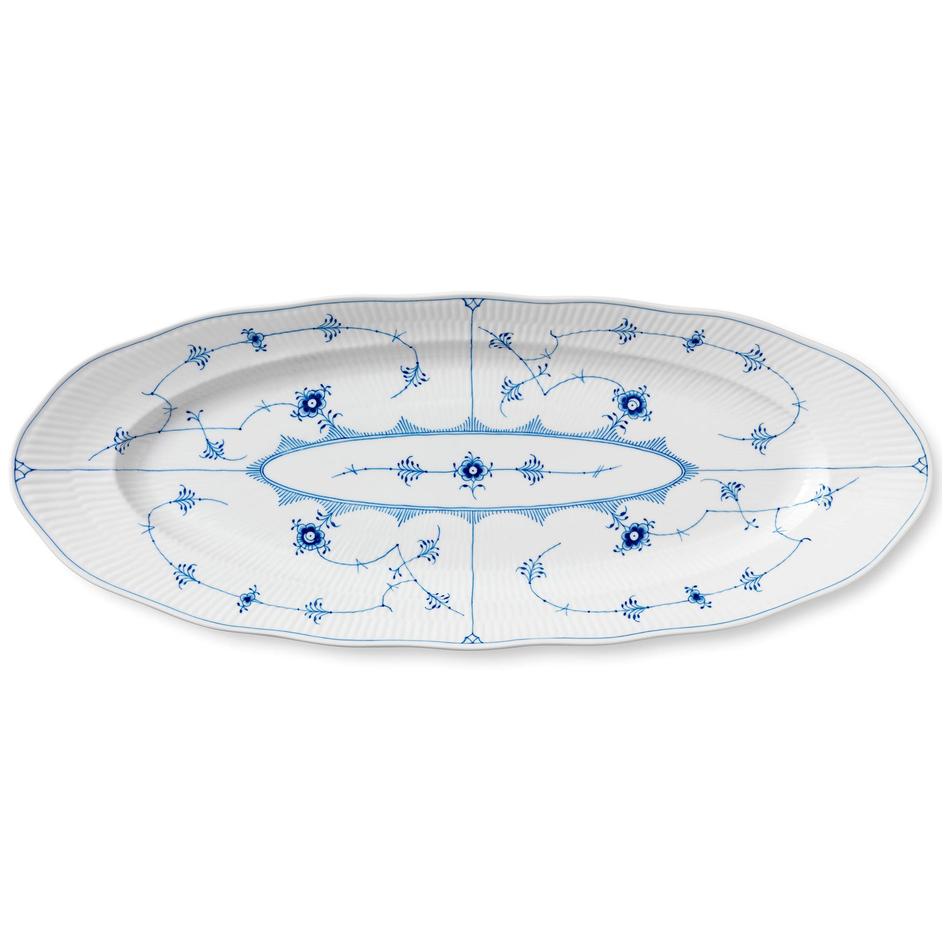 Blue Fluted Plain Dish, 60 cm