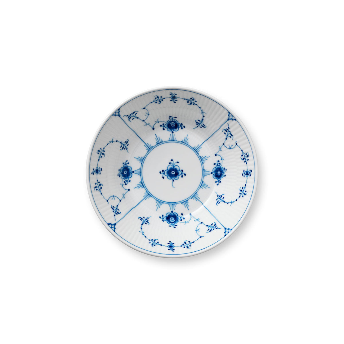 Blue Fluted Plain Deep Plate, 17 cm