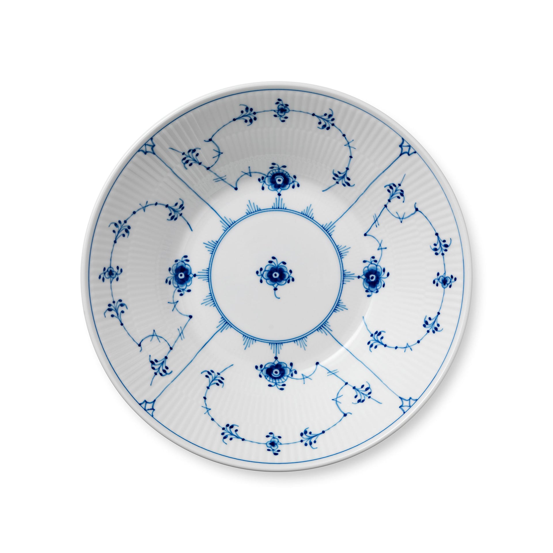 Blue Fluted Plain Deep plate, 24 cm