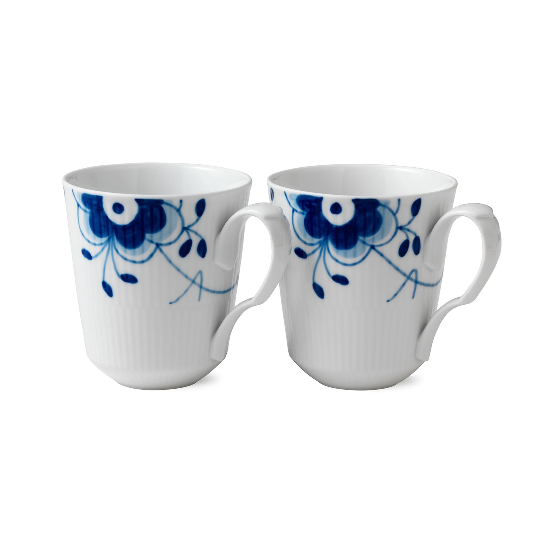 Blå Mega Riflet kop, 38 cl, 2 stk. - Blue Fluted Mega Cup, 38 cl, 2 pcs