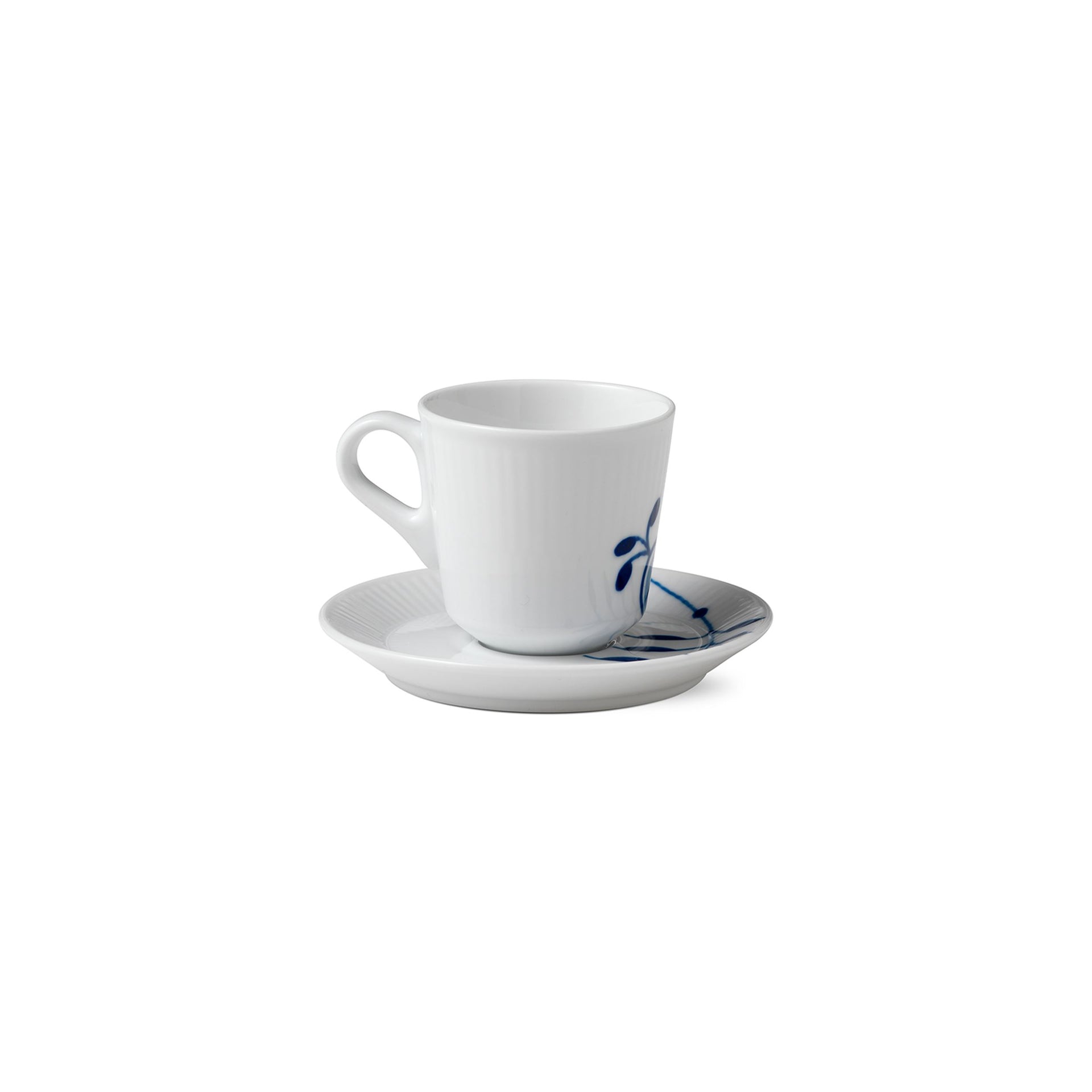 Blue Fluted Mega Espresso Cup and Saucer, 9 cl