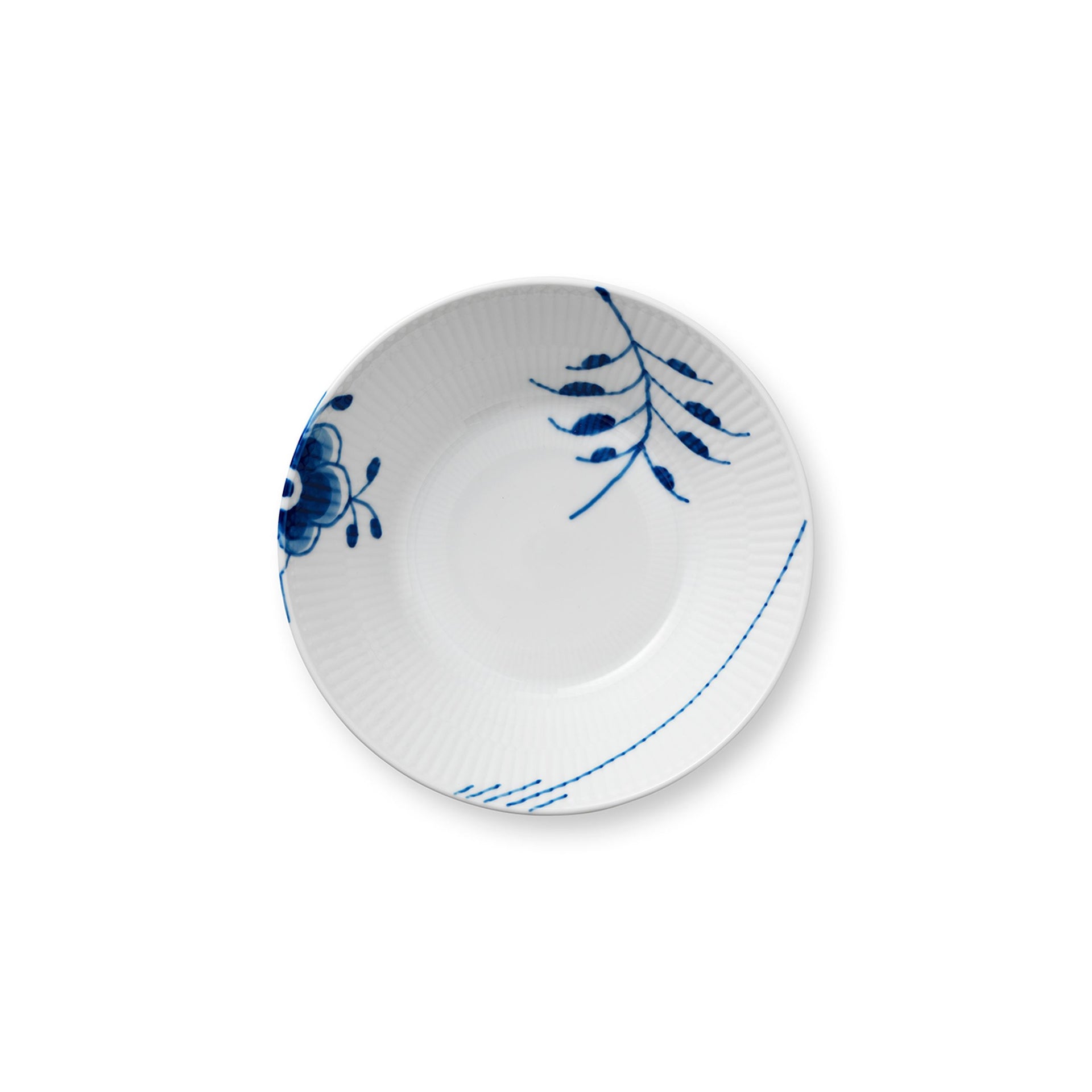 Blue Fluted Mega Deep Plate, 17 cm