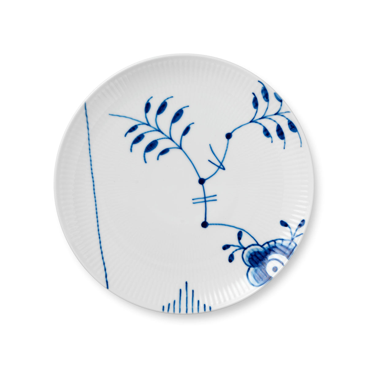Blue Fluted Mega Plate Coupe, 23 cm
