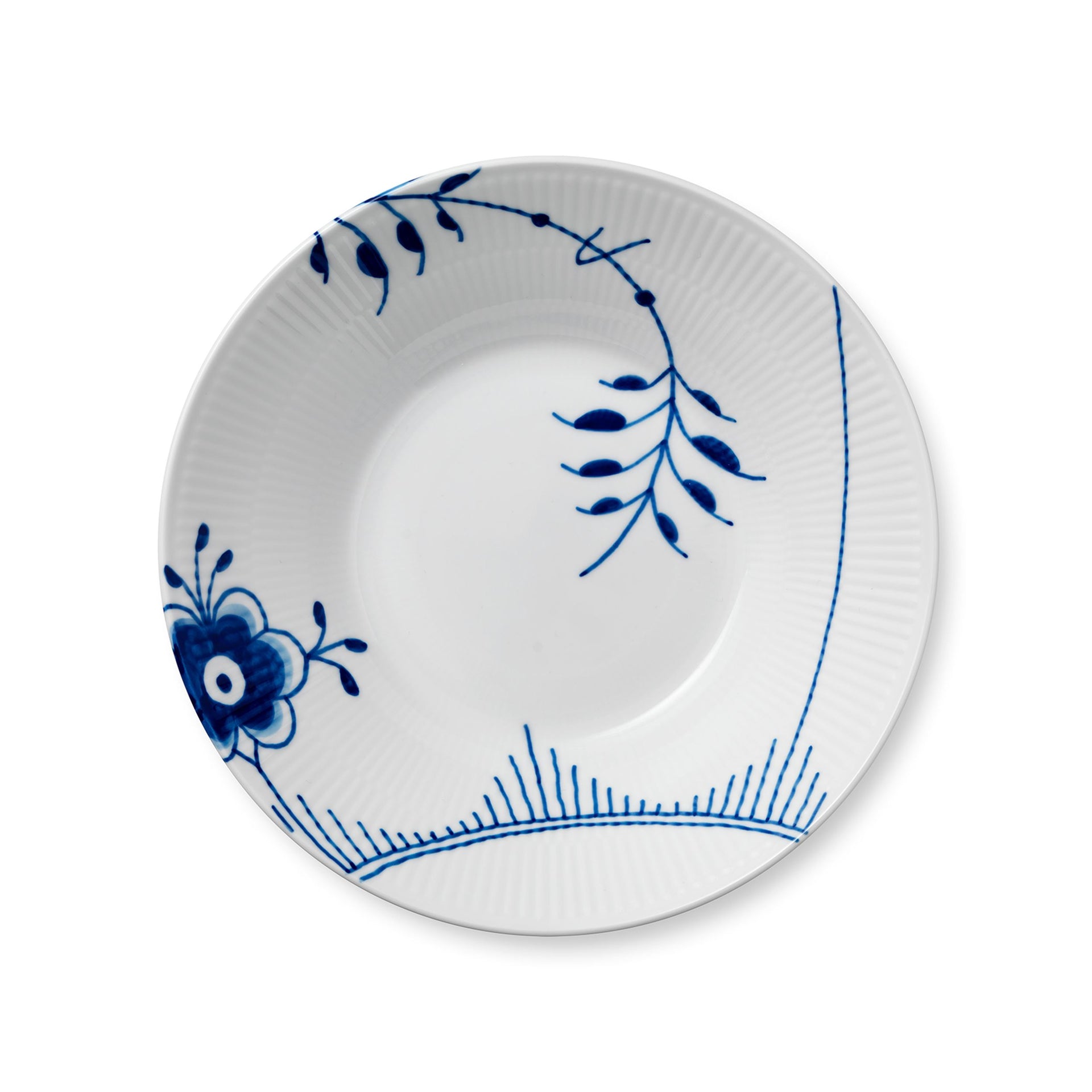Blue Fluted Mega Deep Plate, 24 cm