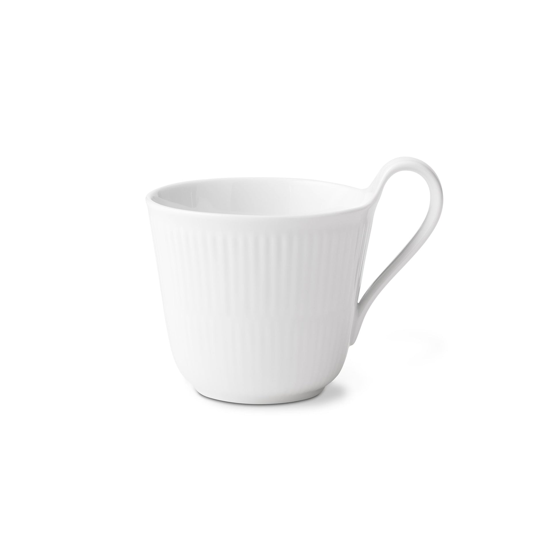 White Fluted High Handle Cup, 33 cl