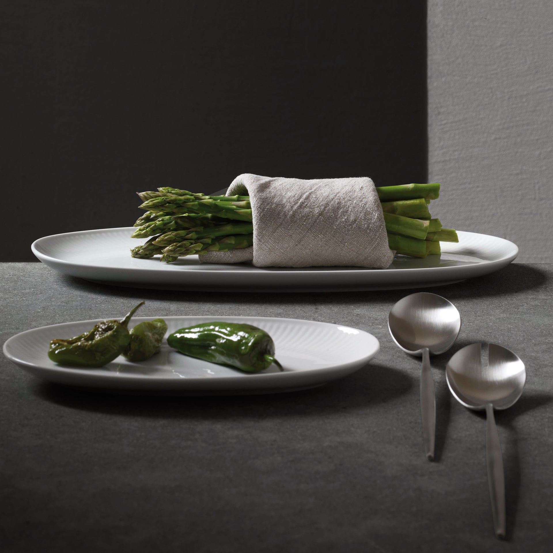 White Fluted Assiette, 23.5 cm
