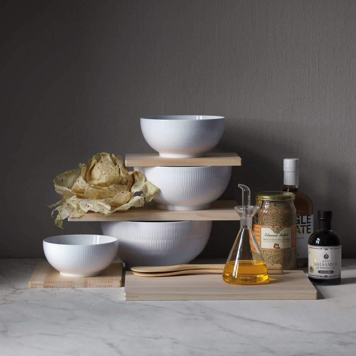 White Fluted Bowl, 73 cl