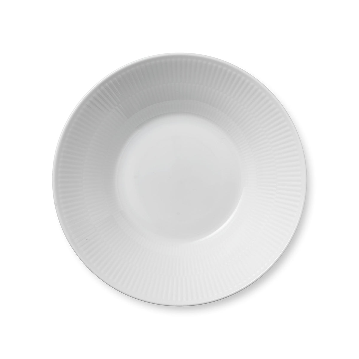 White Fluted Deep Plate, 24 cm