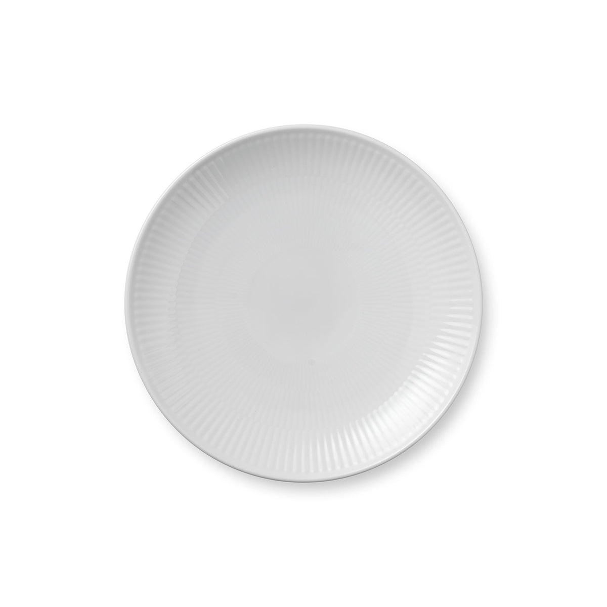 White Fluted Plate Coupe, 19 cm