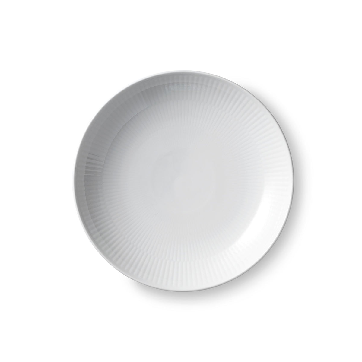 White Fluted Plate Coupe, 20 cm