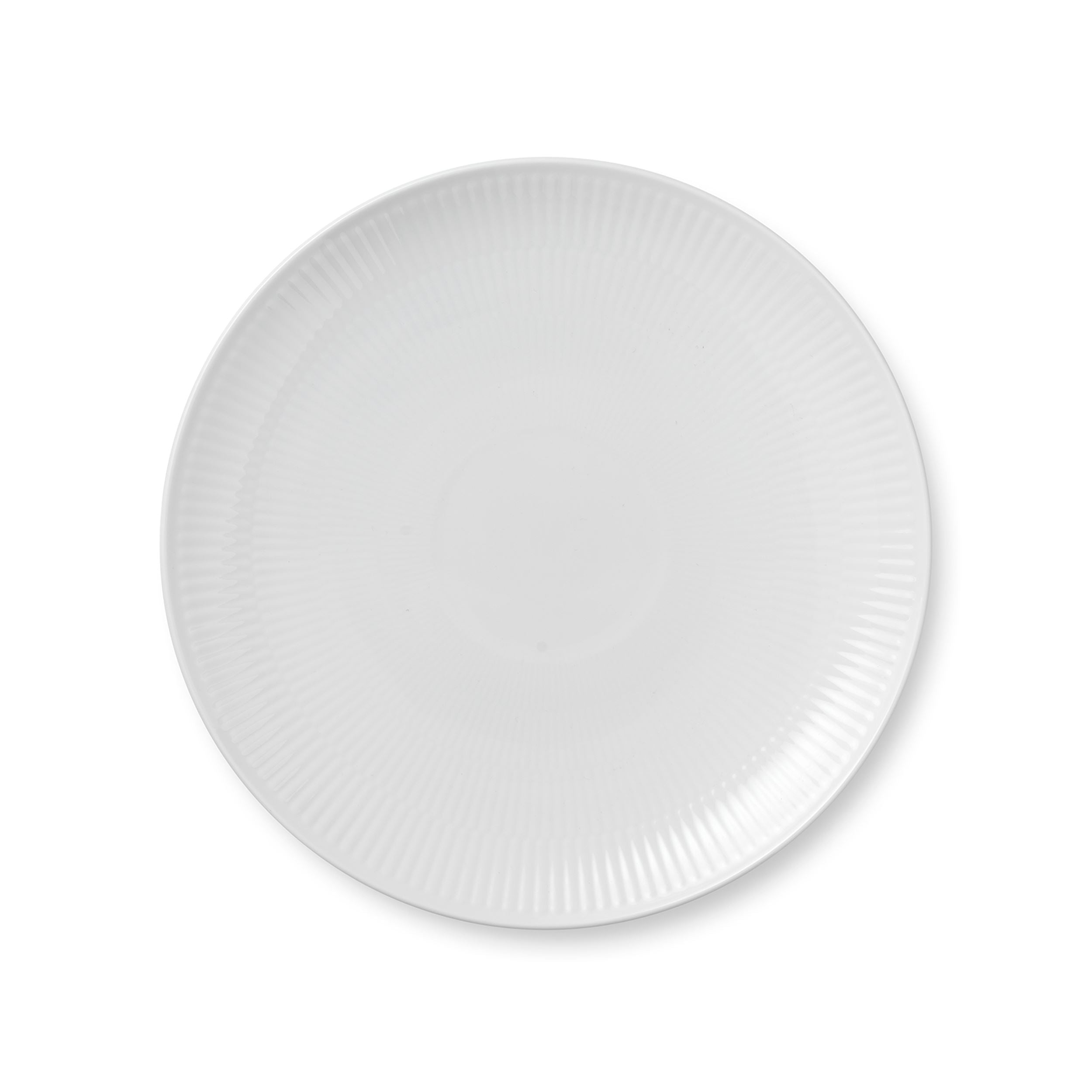 White Fluted Plate Coupe, 23 cm | Royal Copenhagen