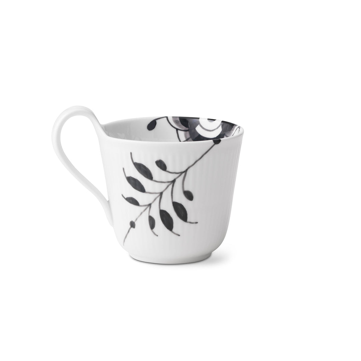 Black Fluted Mega High Handle Cup, 33 cl