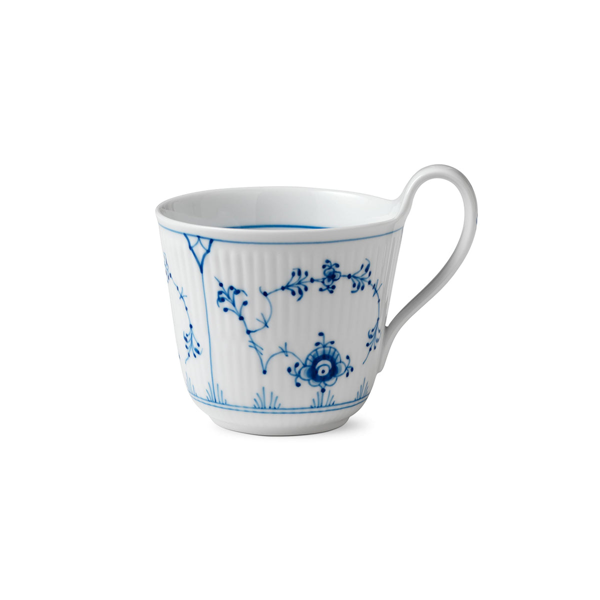 Blue Fluted Plain High Handle Cup, 33 cl
