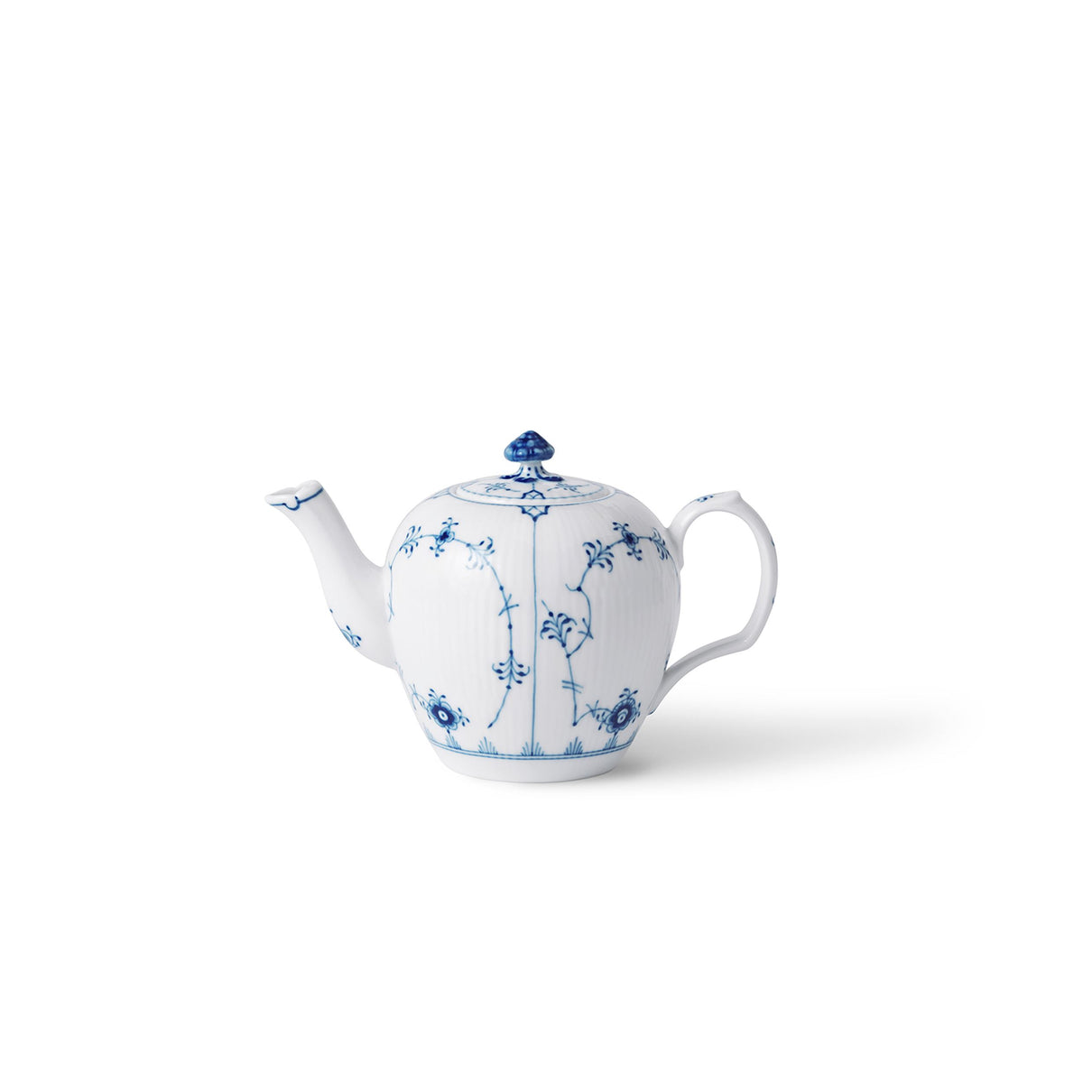 Blue Fluted Plain Teapot, 35 cl