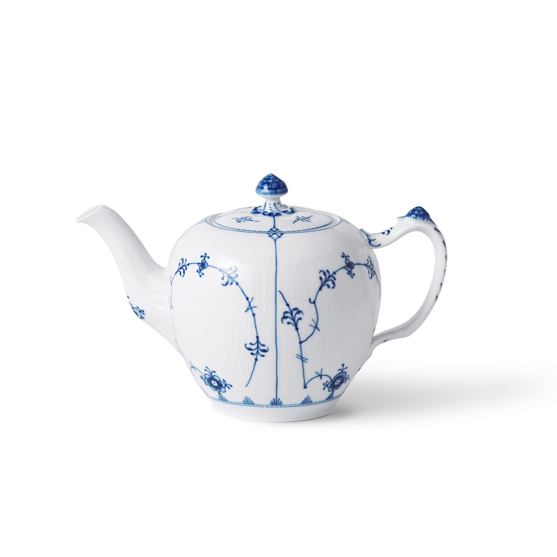 Blue Fluted Plain Teapot, 70 cl