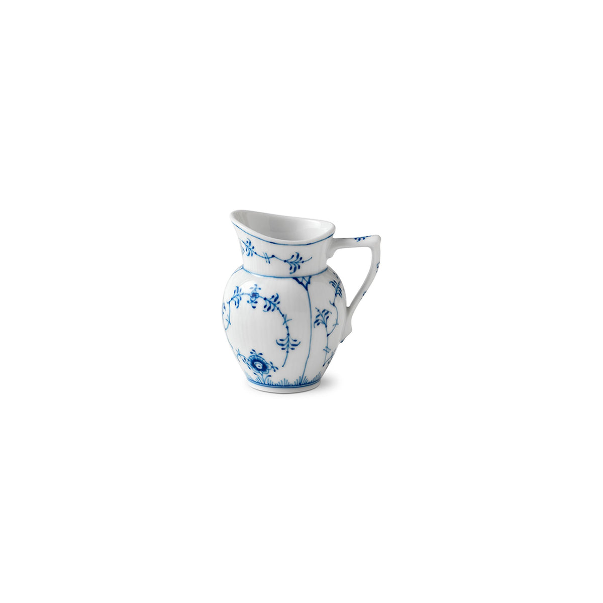 Blue Fluted Plain Cream Jug, 8 cl