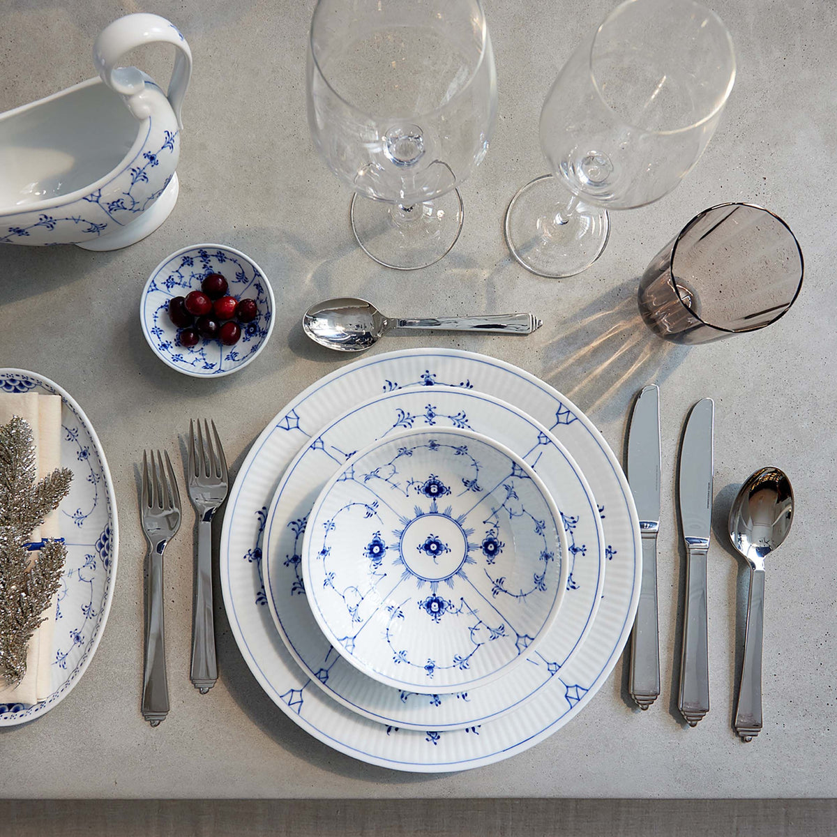 Blue Fluted Plain Bowl, 35 cl