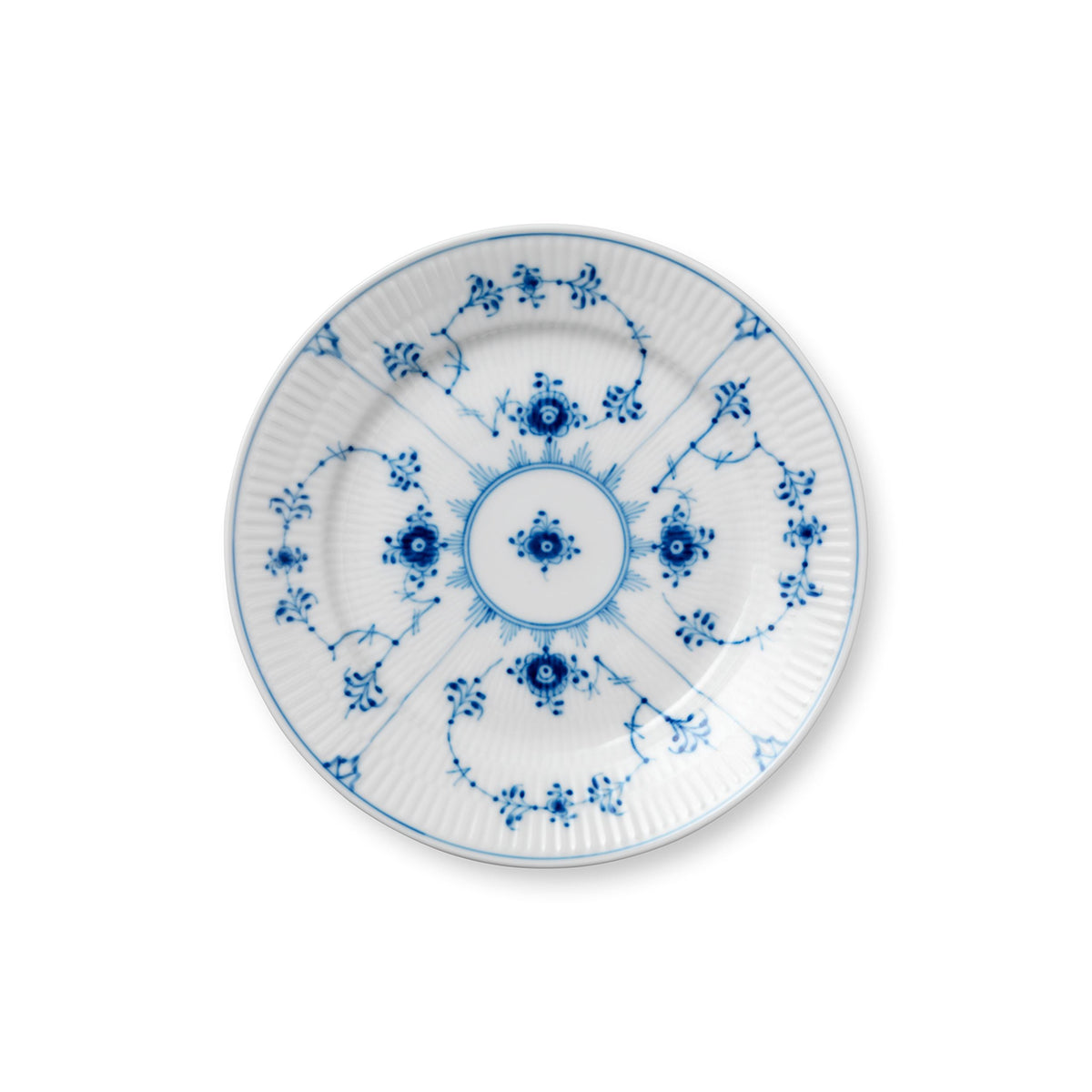 Blue Fluted Plain Plate, 19 cm
