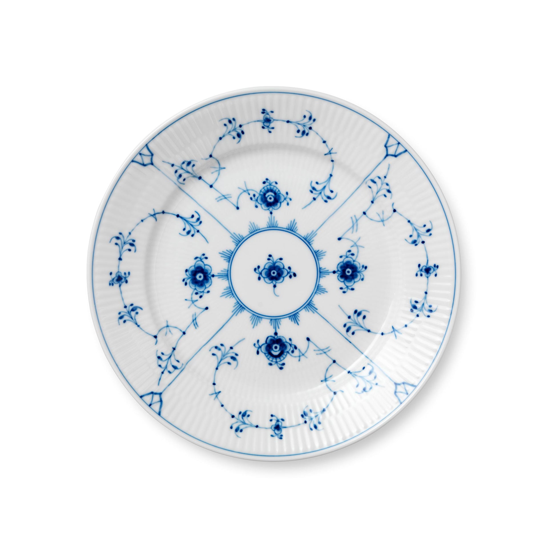 Blue Fluted Plain Plate, 22 cm