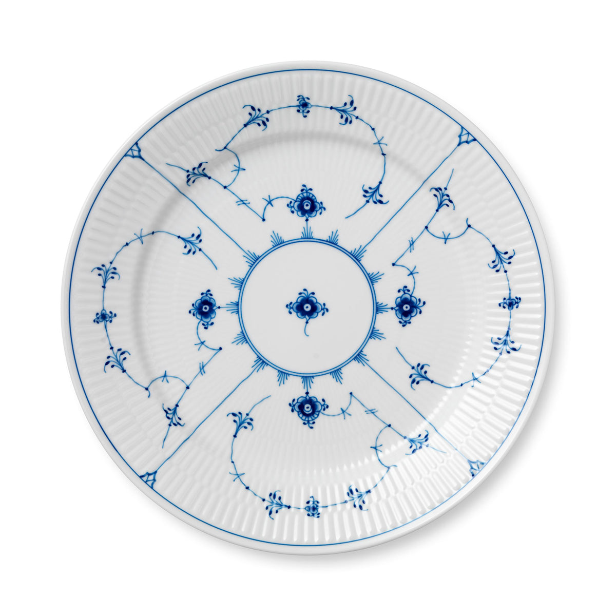 Blue Fluted Plain Plate, 27 cm