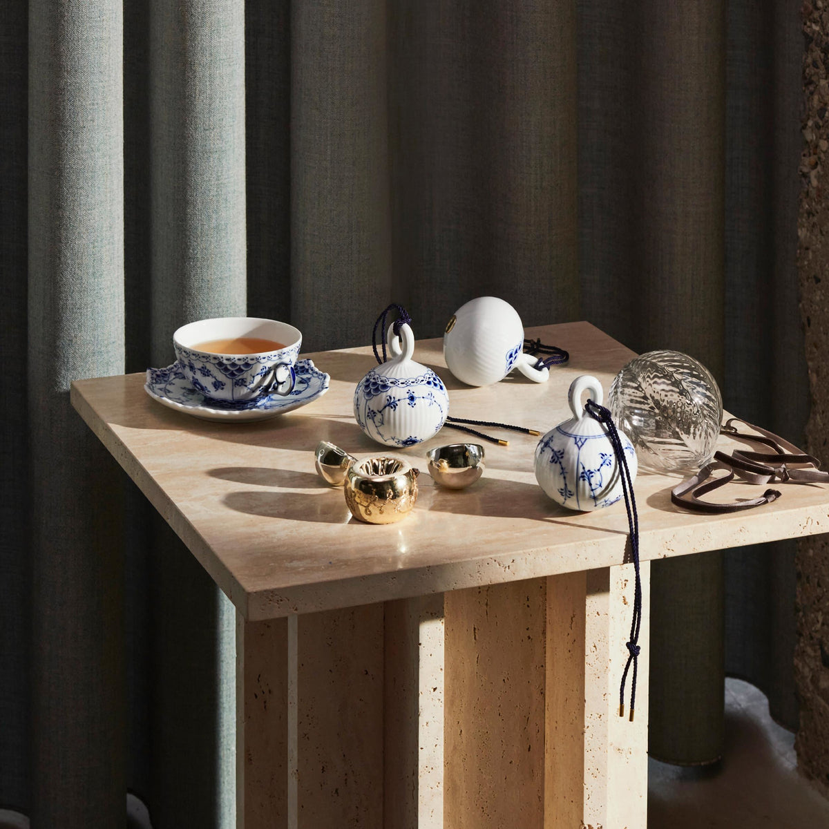 Blue Fluted Full Lace Cup and Saucer, 20 cl