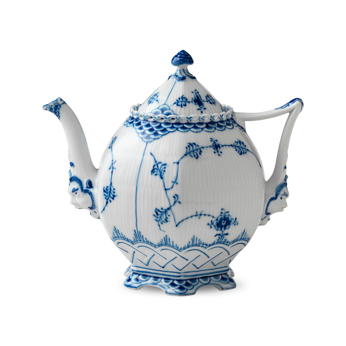 Blue Fluted Full Lace Teapot, 100 cl