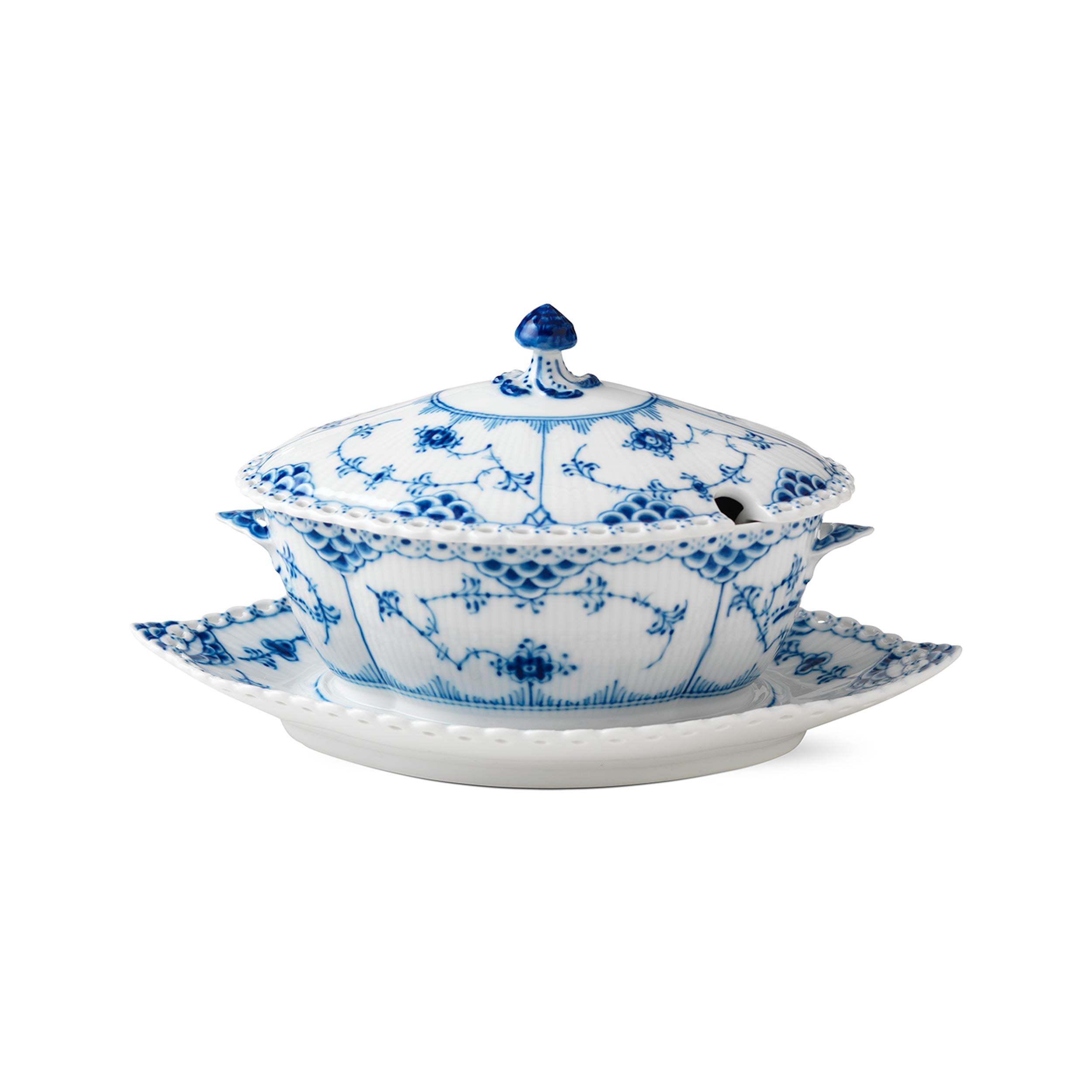 Blue Fluted Full Lace Sauce Boat, 40 cl | Royal Copenhagen