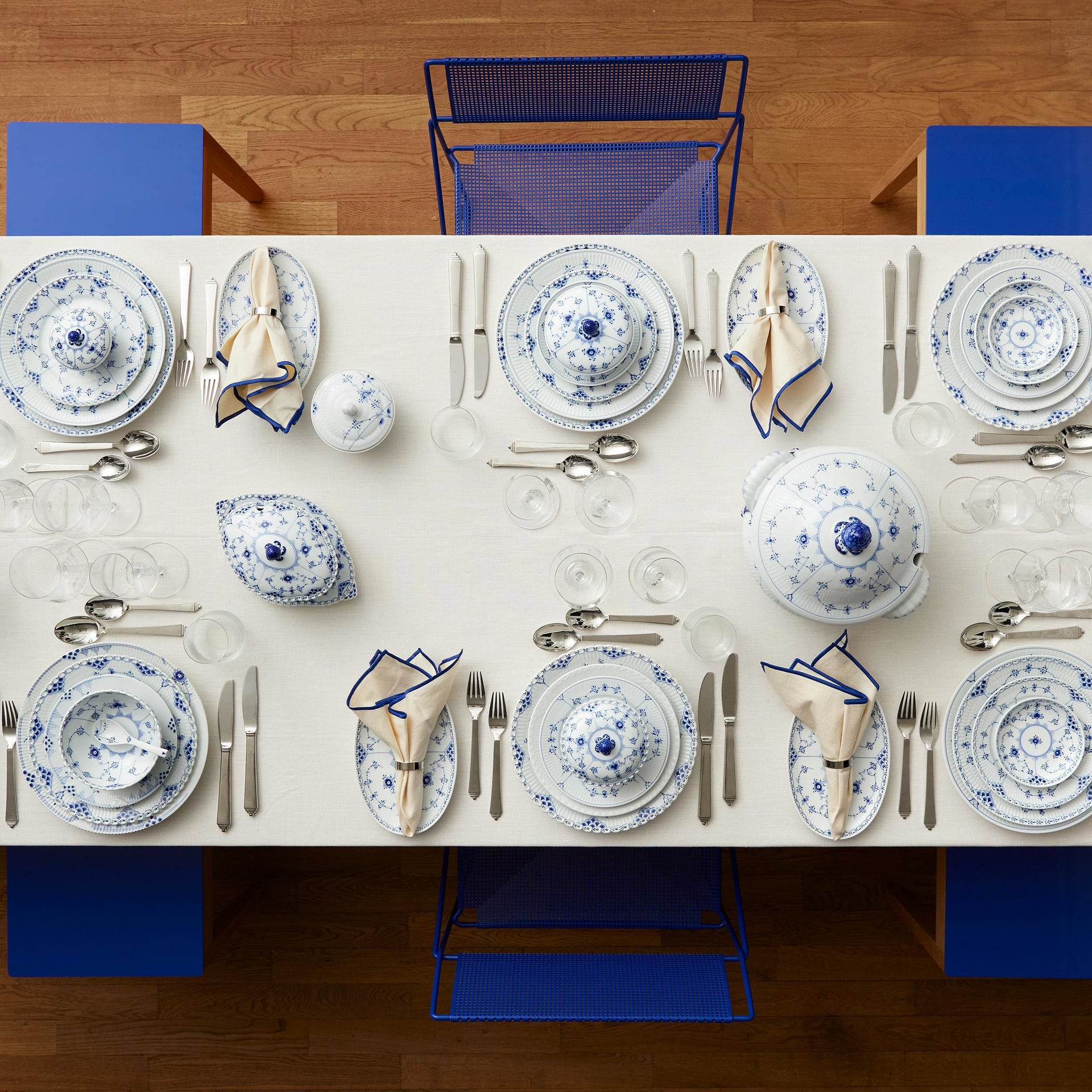 Musselmalet Helblonde sauceskål, 40 cl - Blue Fluted Full Lace Sauce Boat, 40 cl
