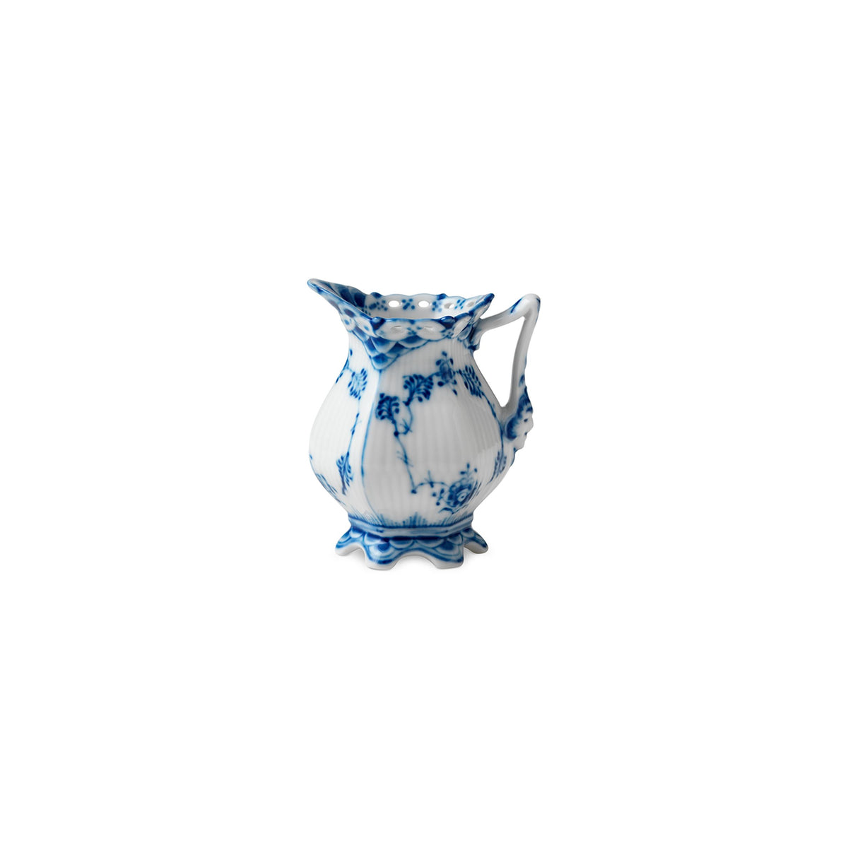 Blue Fluted Full Lace Cream Jug, 7 cl