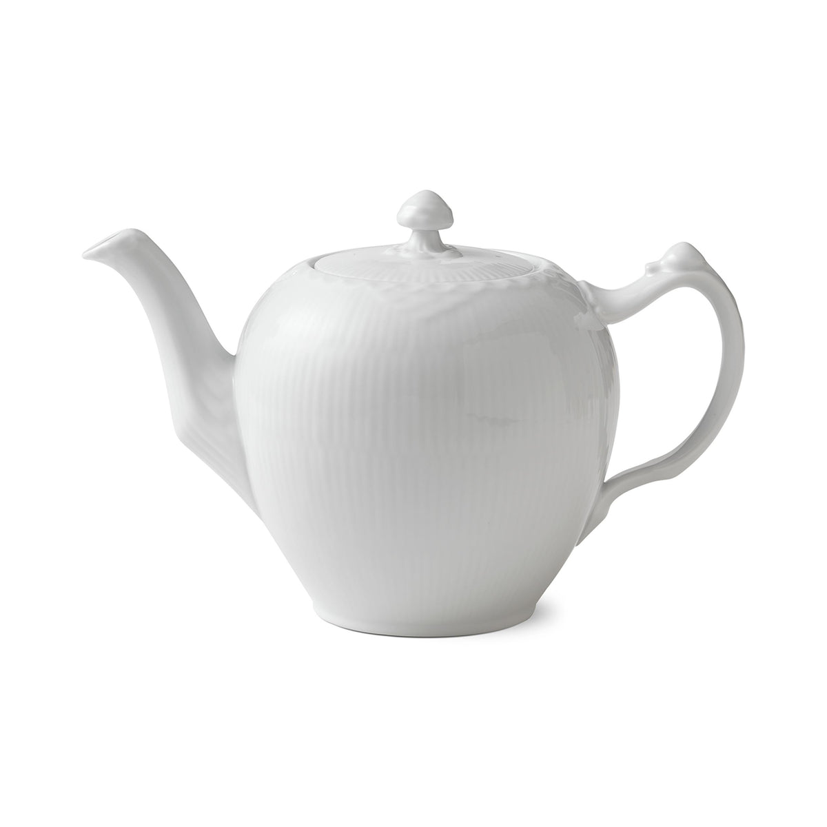 White Fluted Half Lace Teapot, 100 cl