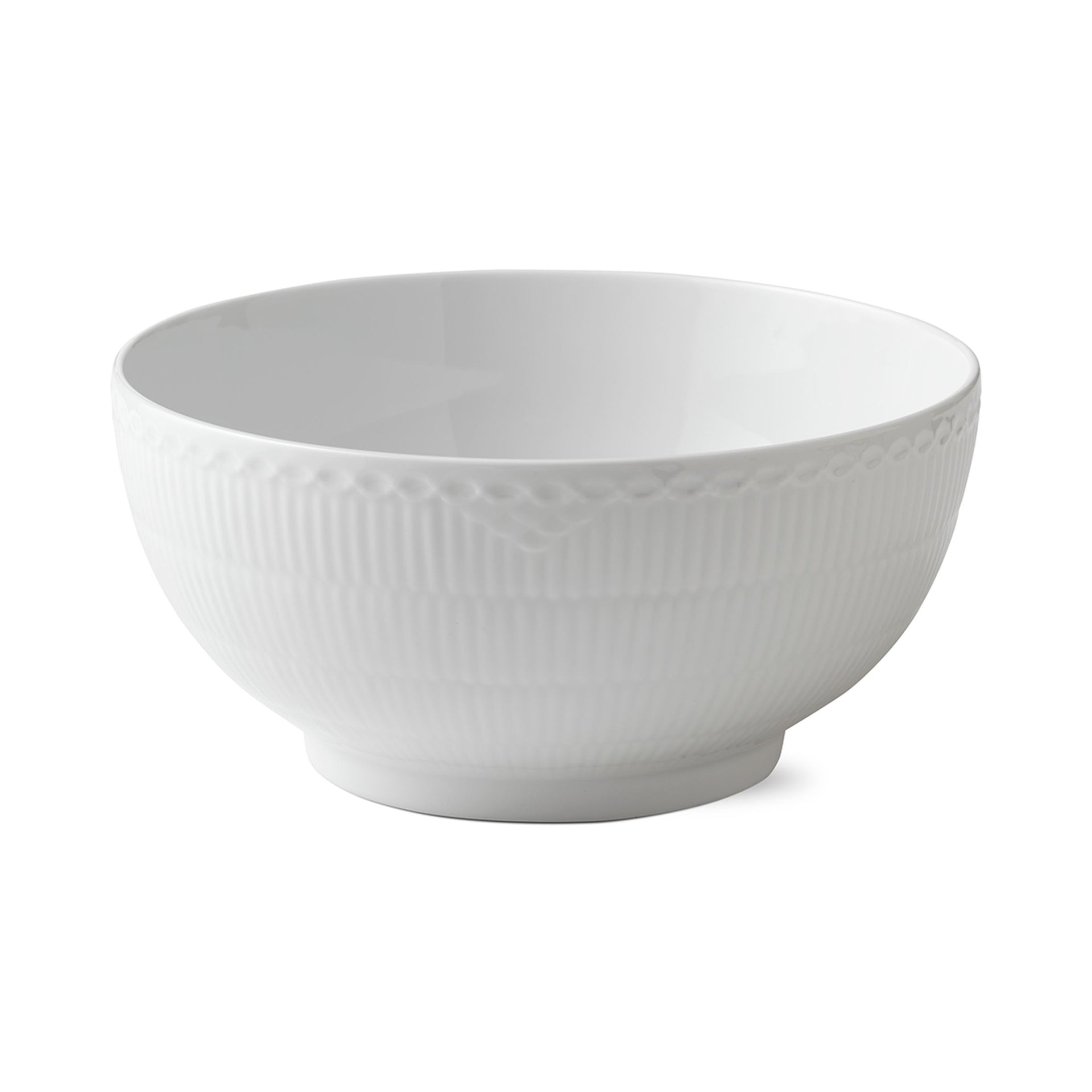 White Fluted Half Lace Bowl, 310 cl