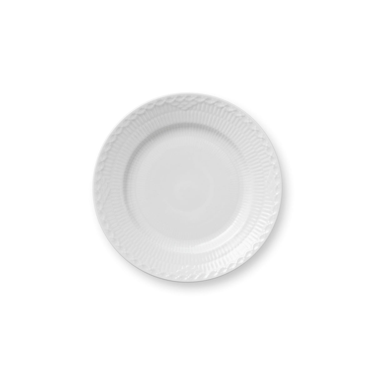 White Fluted Half Lace Plate, 17 cm
