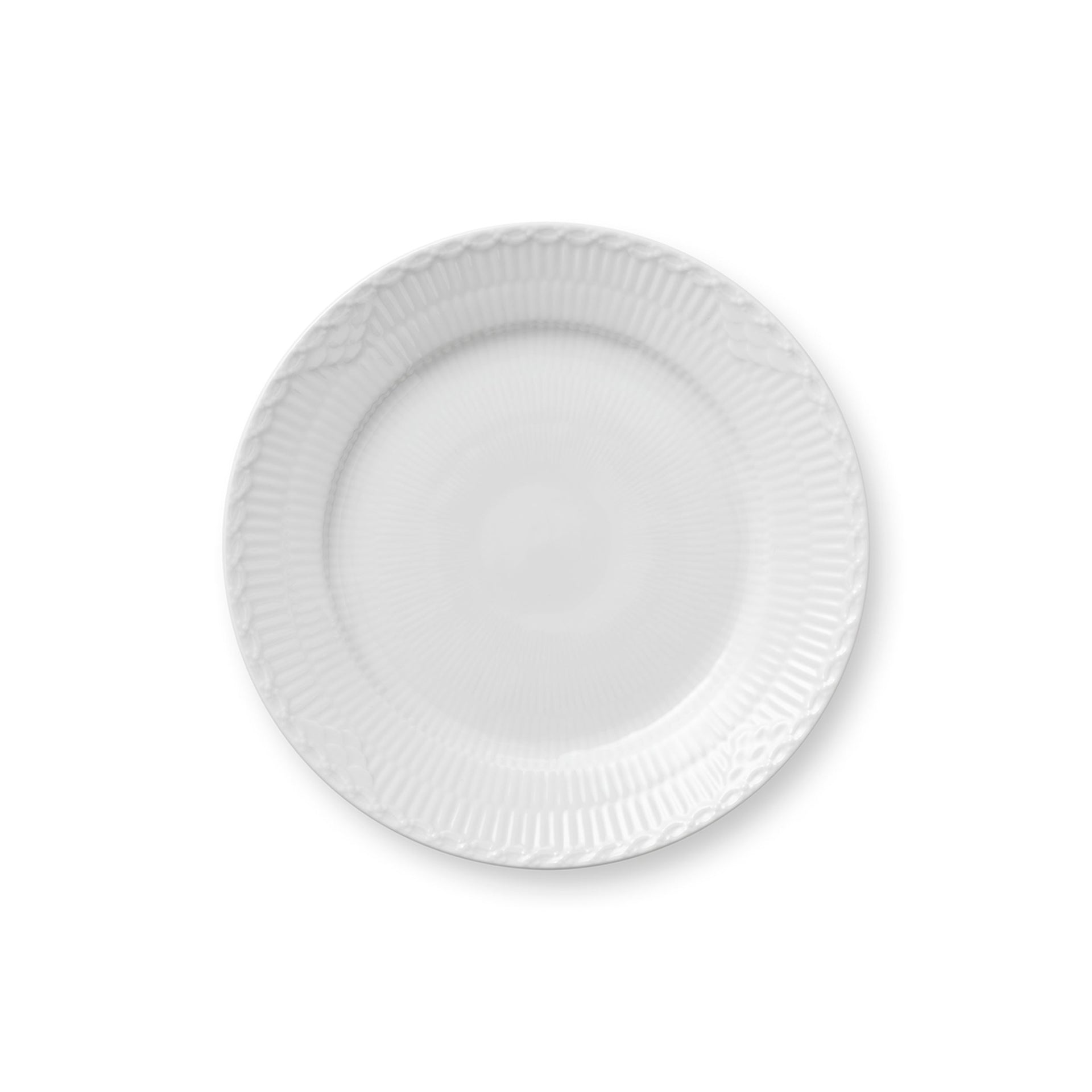 White Fluted Half Lace Plate, 19 cm