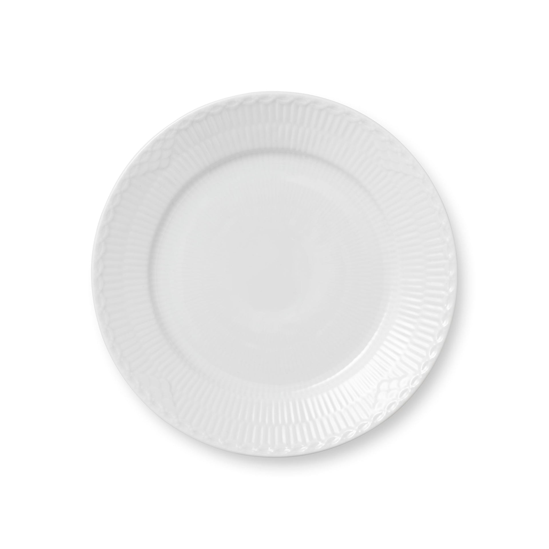 White Fluted Half Lace Plate, 22 cm