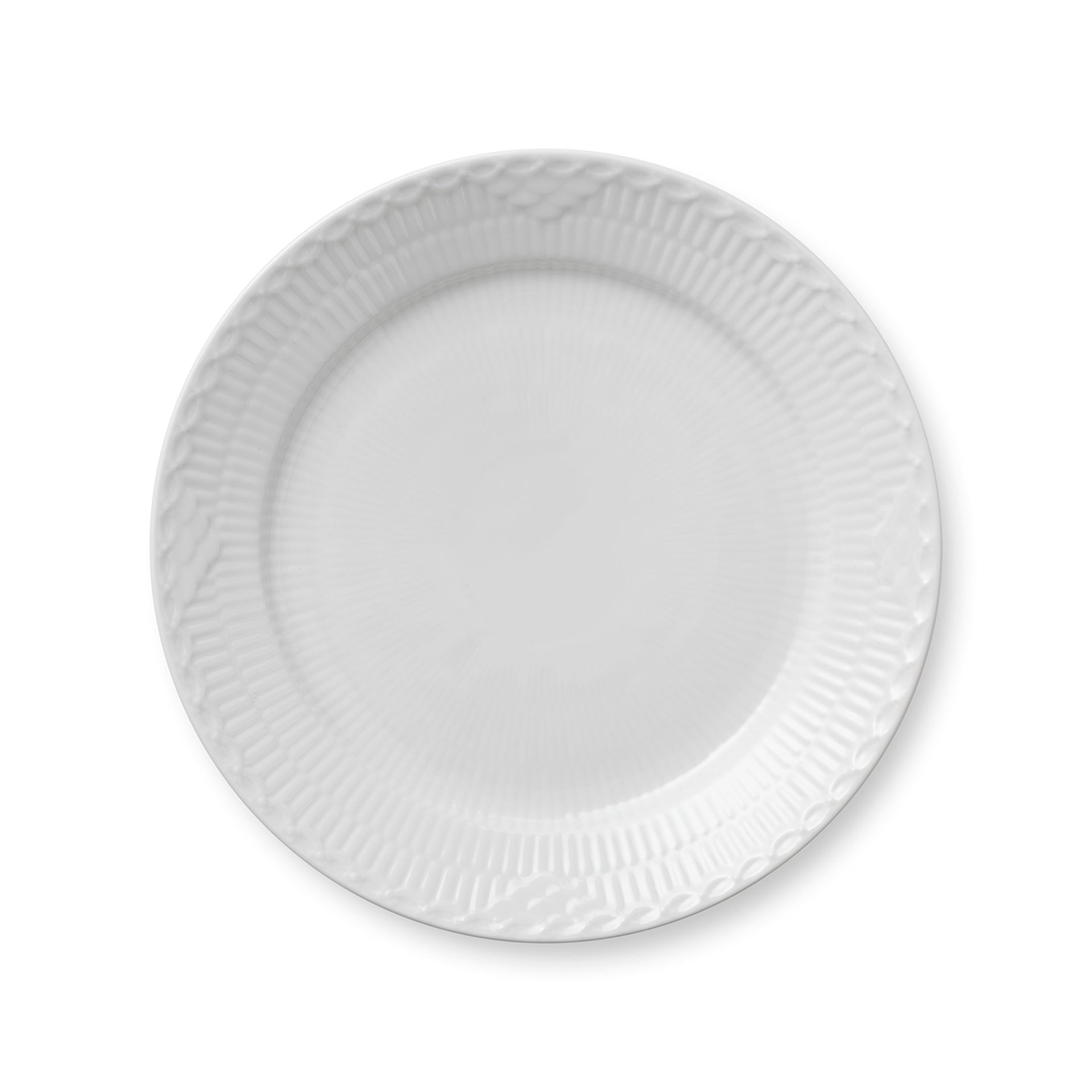 White Fluted Half Lace Plate, 25 cm