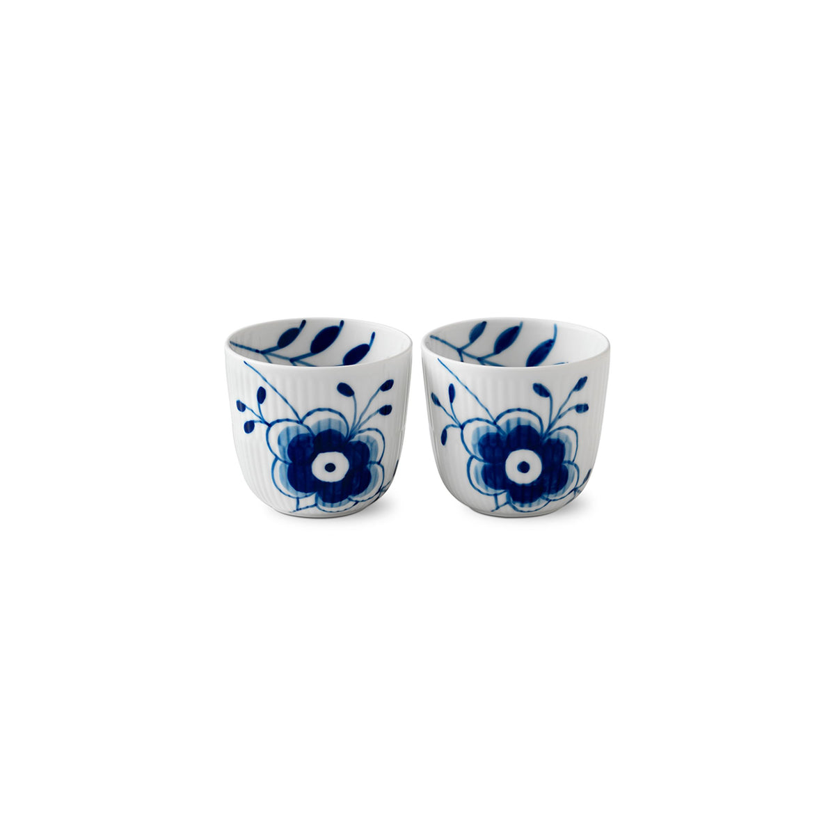 Blue Fluted Mega Tealight Candleholder, 6 cm, 2 pcs