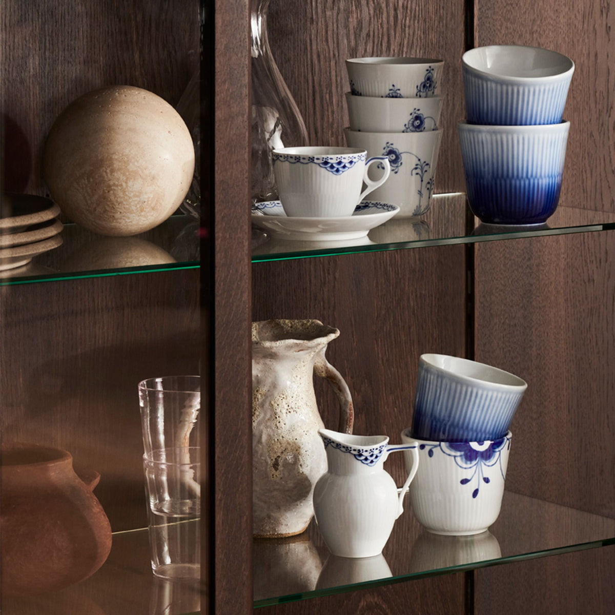 Blå Mega Riflet termokrus, 26 cl - Blue Fluted Mega Thermal Mug, 26 cl