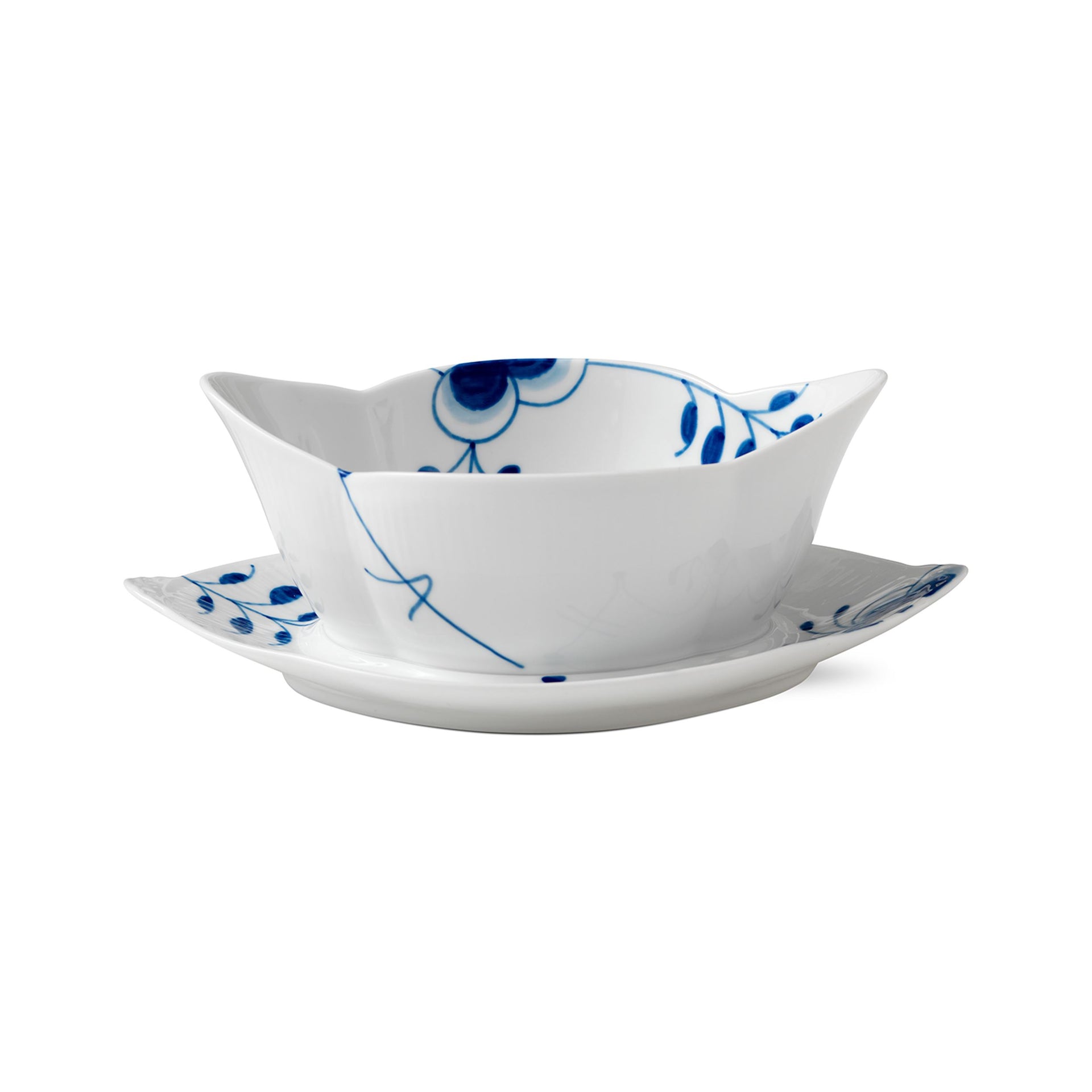 Blue Fluted Mega Sauce Boat, 55 cl
