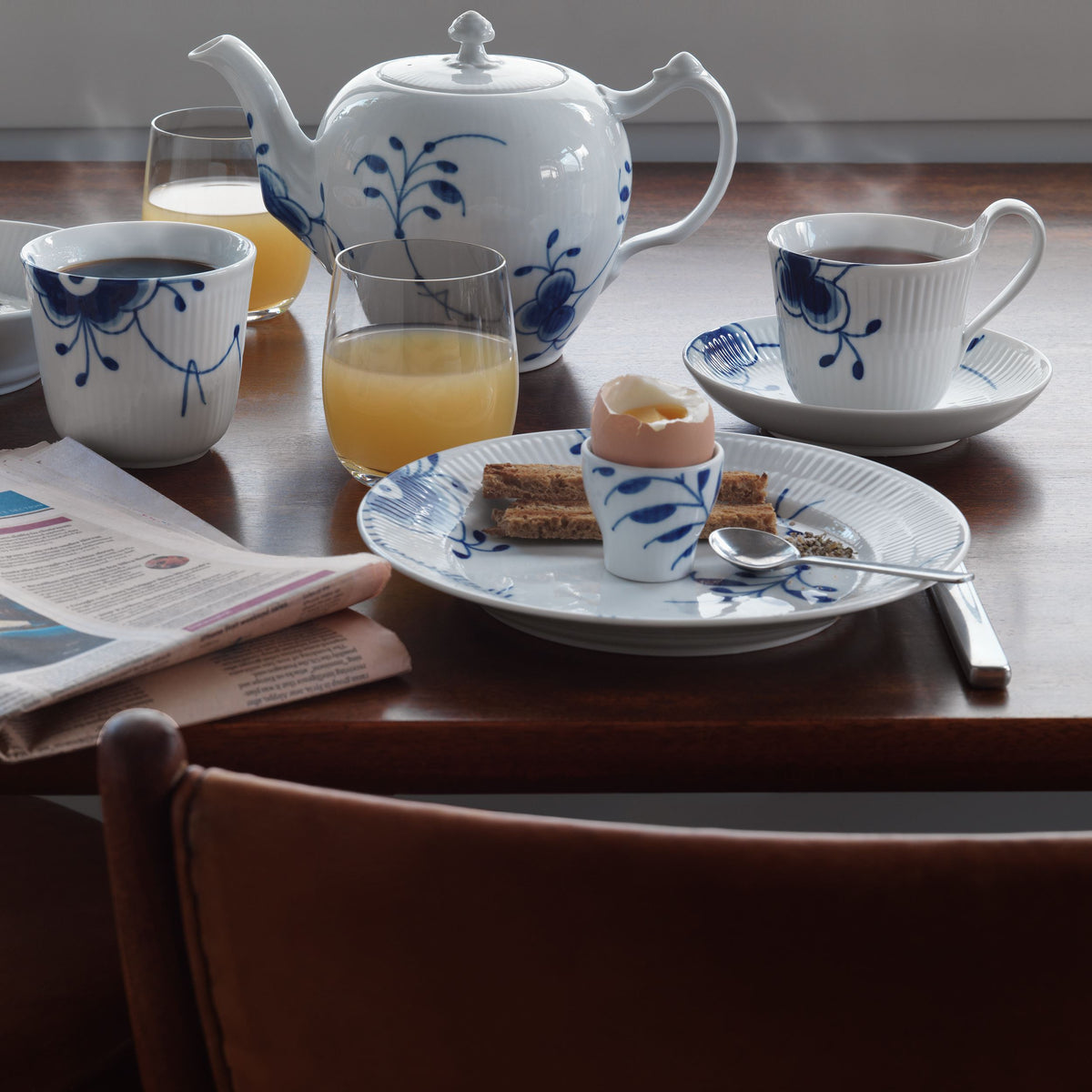 Blue Fluted Mega Egg Cup, 4.8 cm, 2 pcs