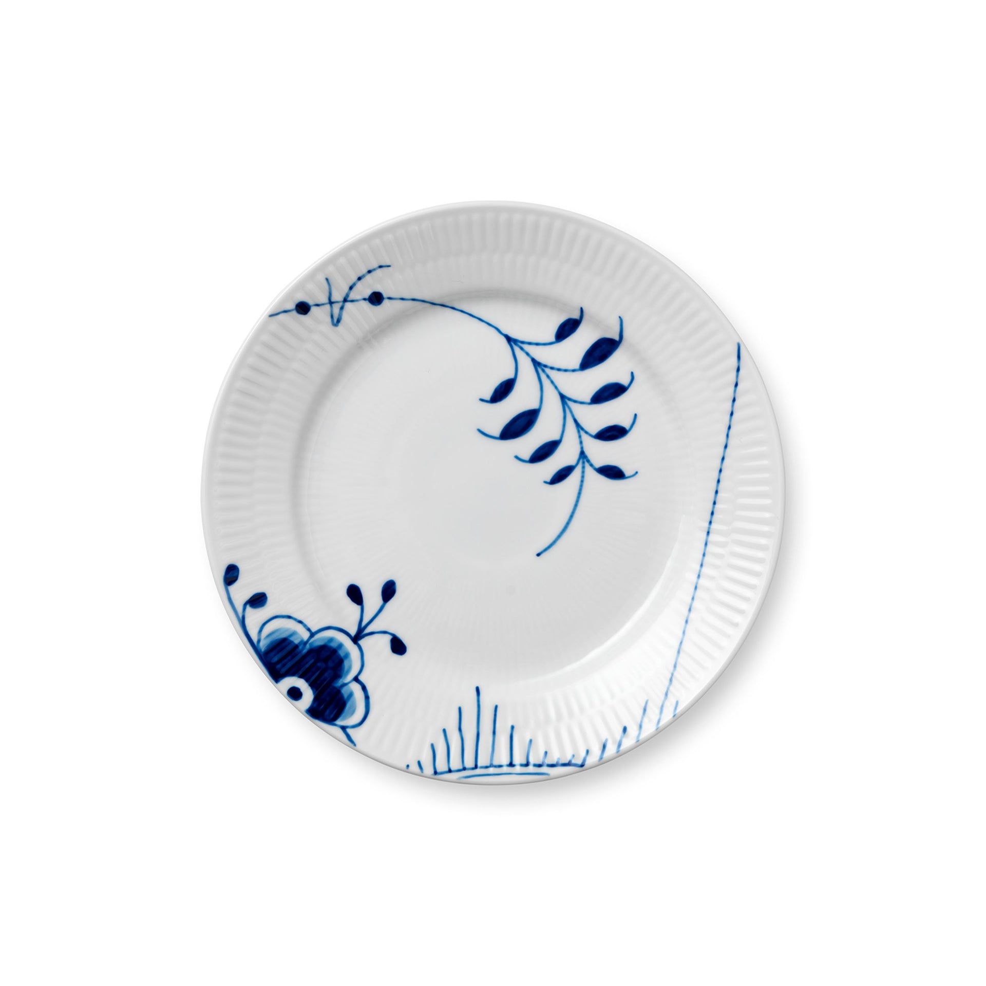 Blue Fluted Mega Plate, Decoration 2, 19 cm