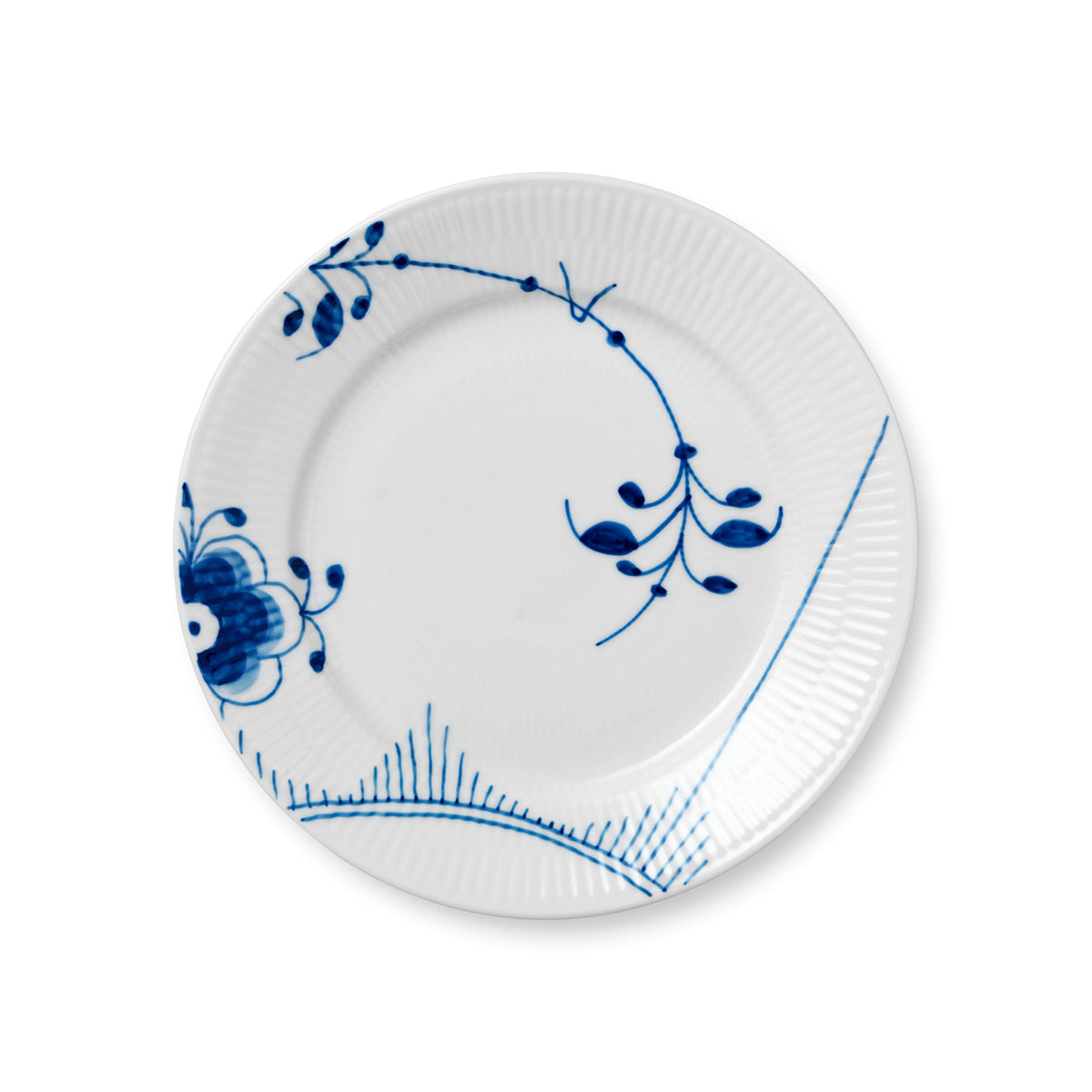 Blue Fluted Mega Plate, Decoration 2, 22 cm