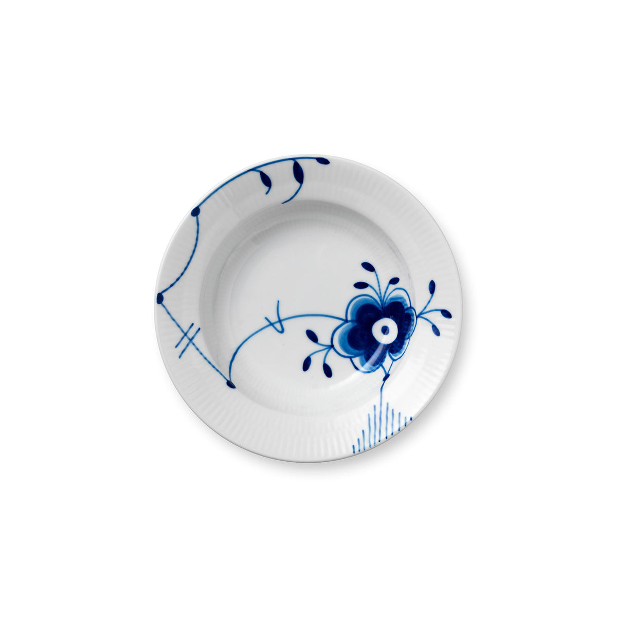 Blue Fluted Mega Deep Plate, 17 cm