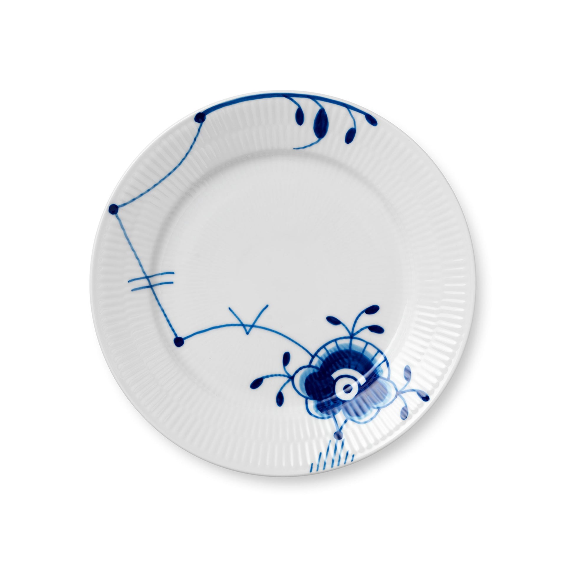 Blue Fluted Mega Plate, Decoration 6, 22 cm