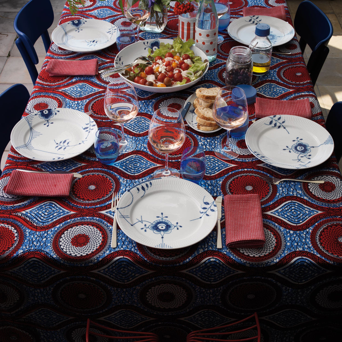 Blue Fluted Mega Plate, Decoration 6, 27 cm