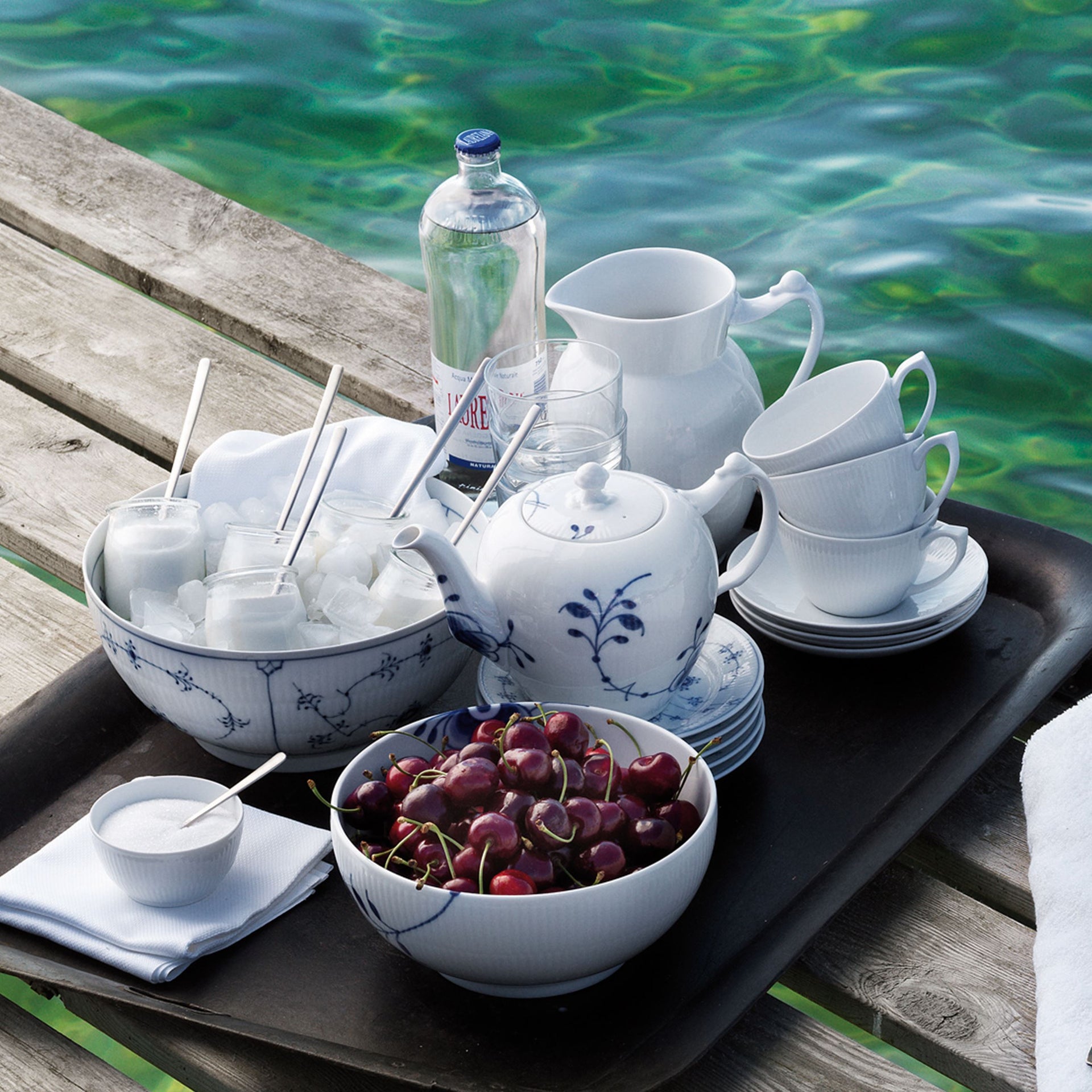 White Fluted Cup and Saucer, 28 cl