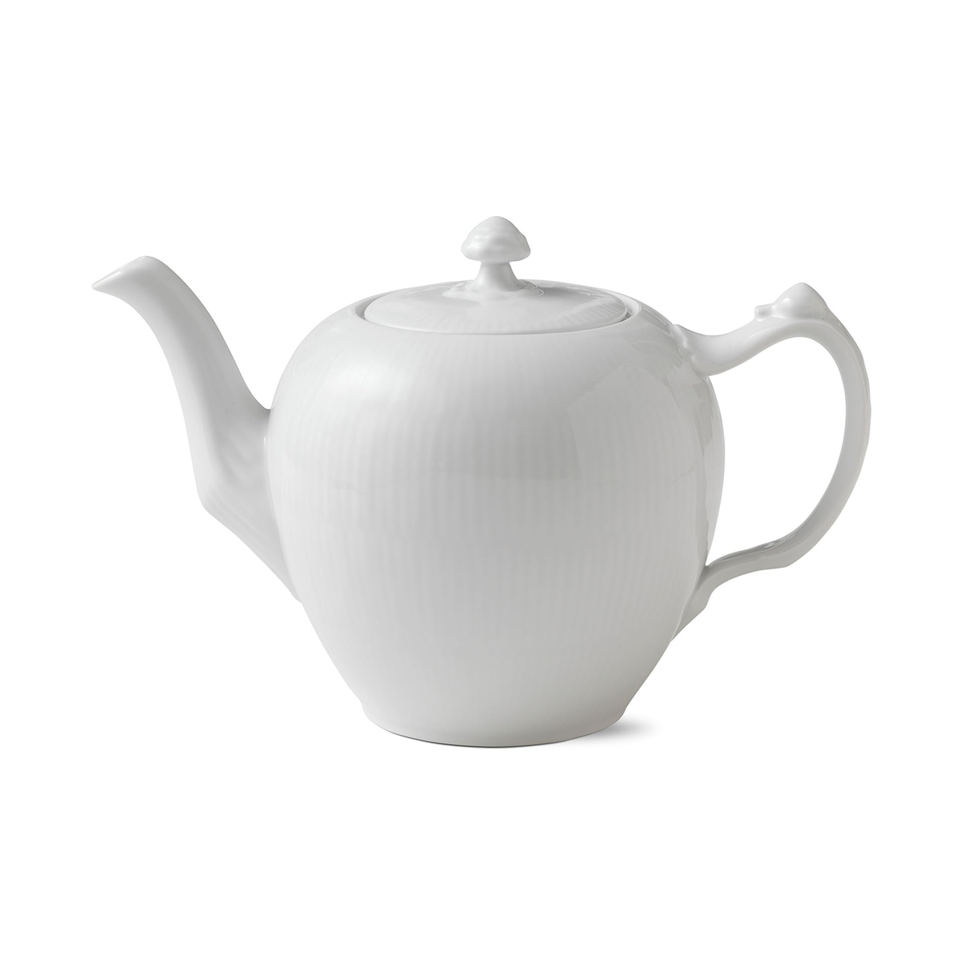 White Fluted Teapot, 100 cl
