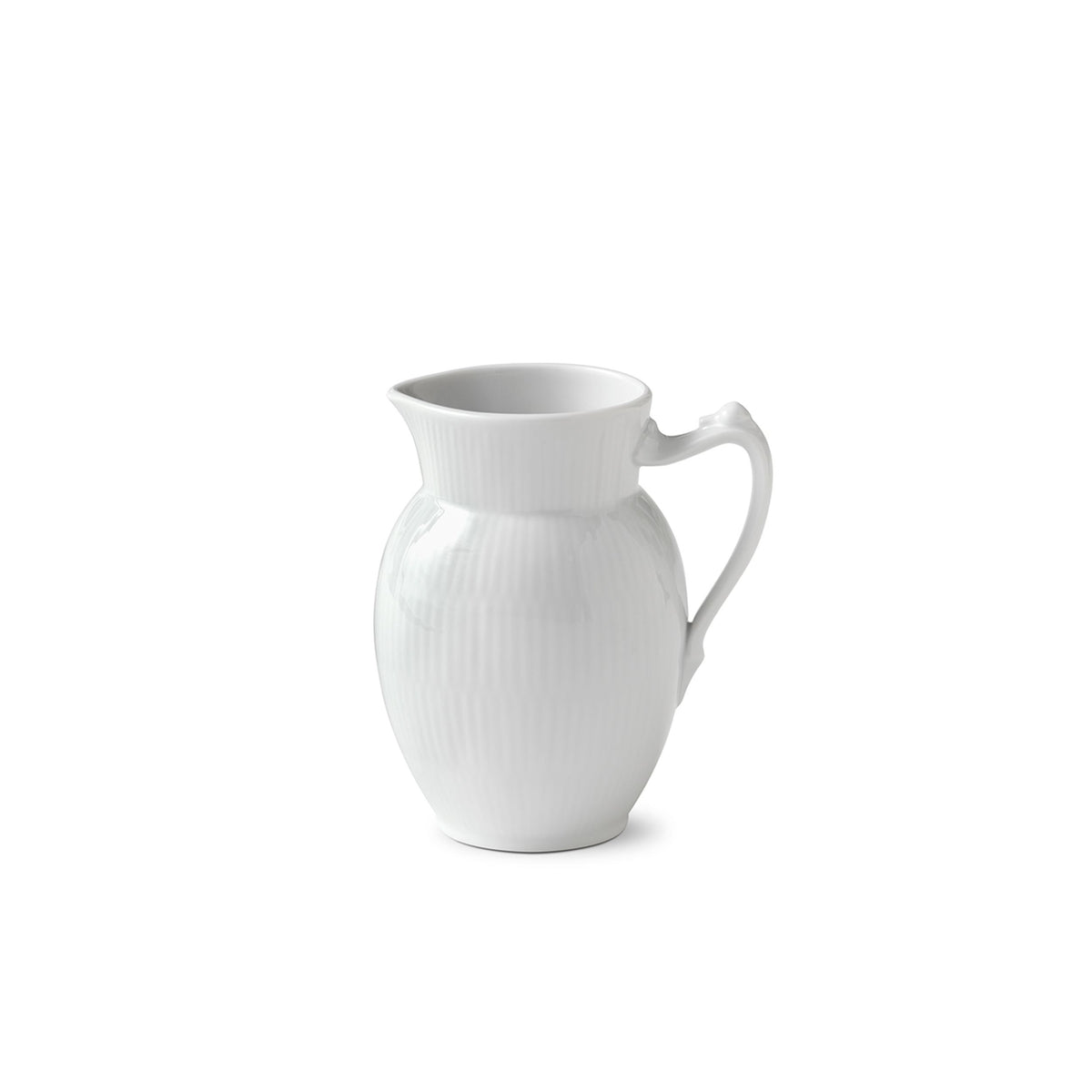 White Fluted Milk Jug, 38 cl