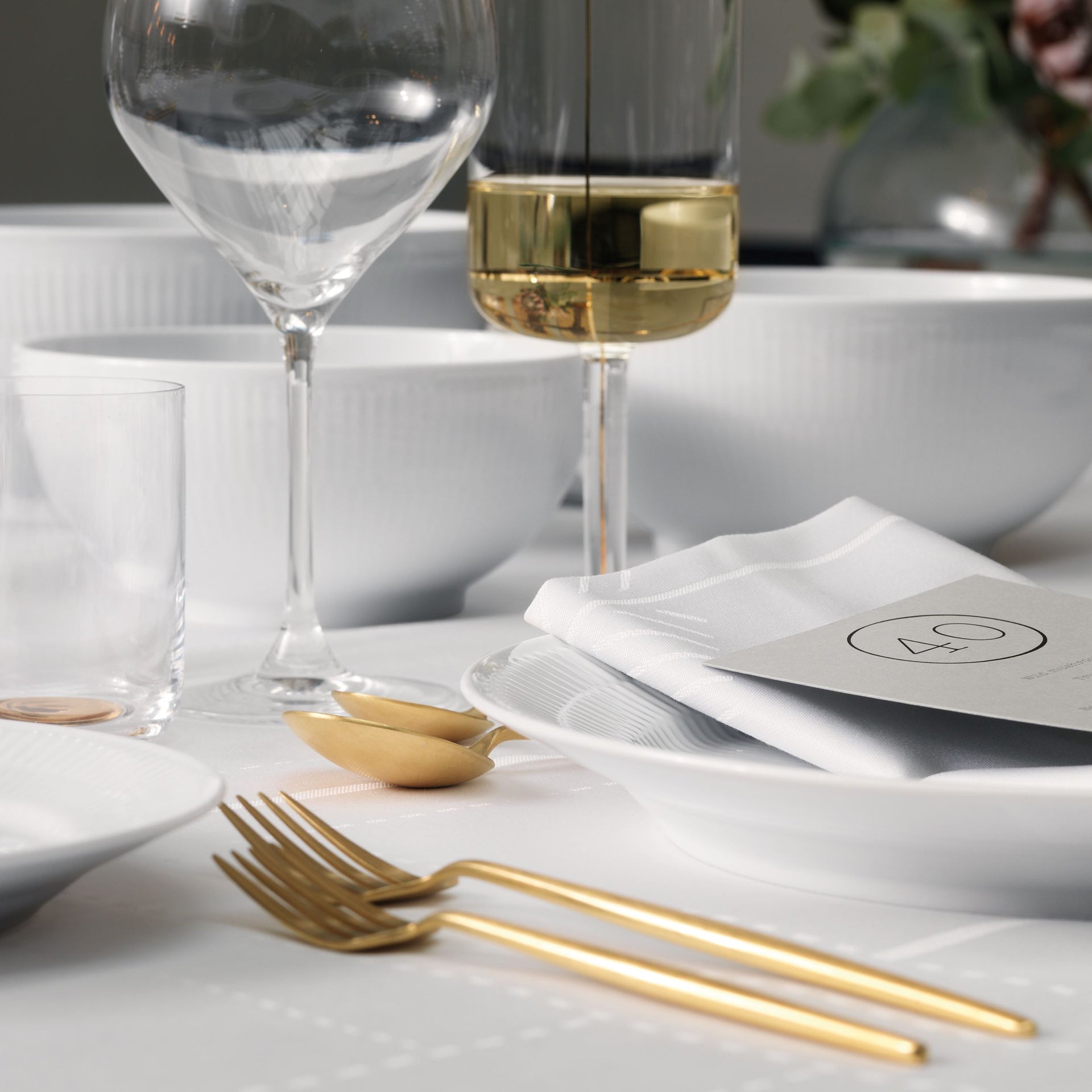 White Fluted Bowl, 110 cl